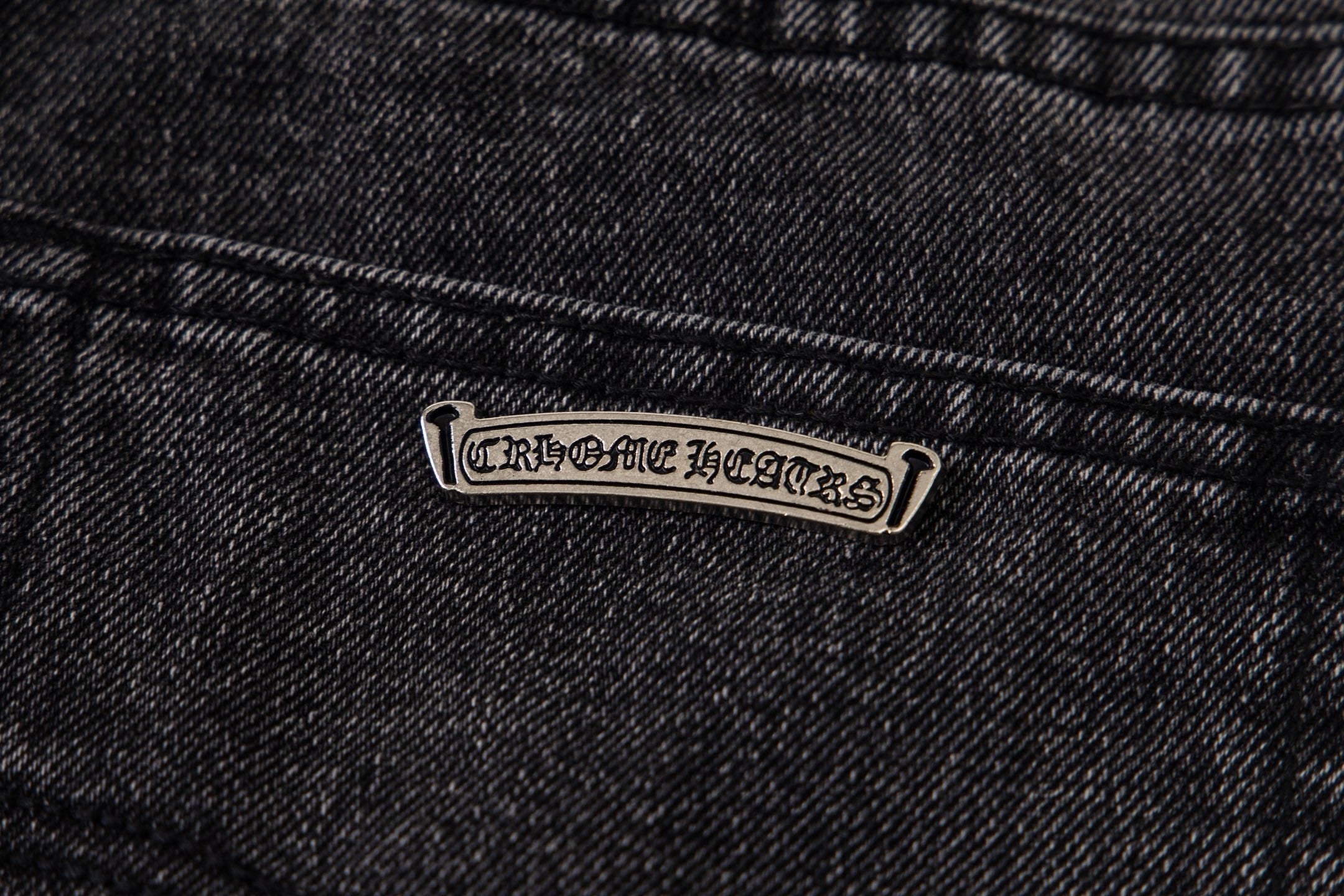 Chrome Hearts Multi Cross Patch Denim Jeans - Grey Gothic Street Pants 1111