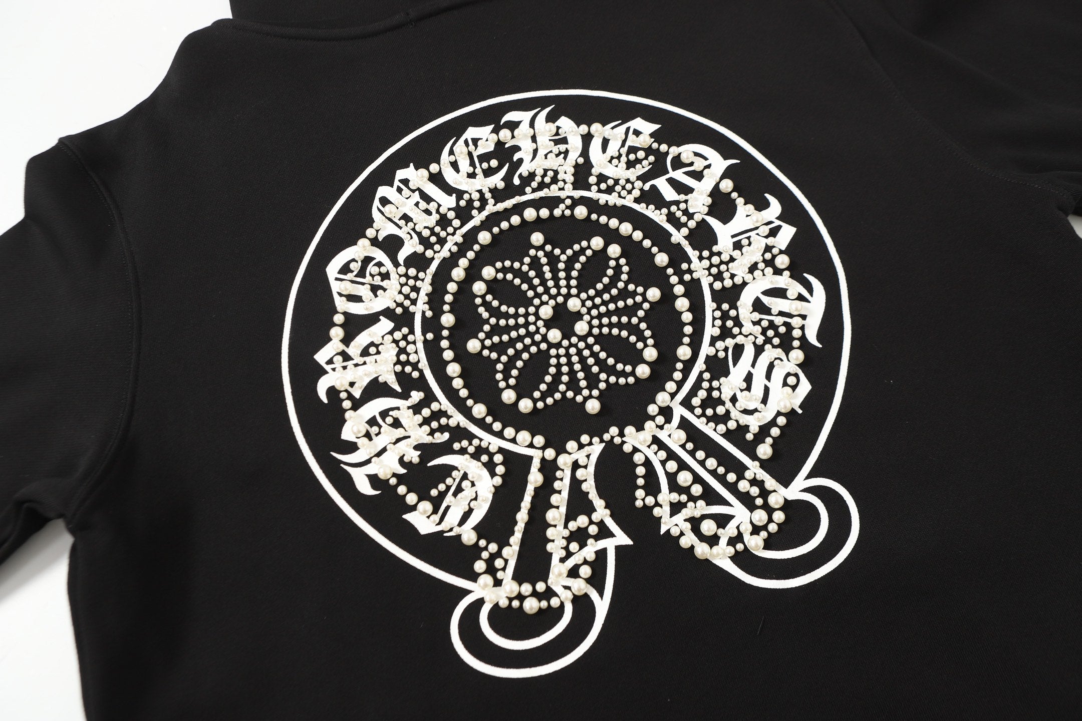 Chrome Hearts Rhinestone Horseshoe Hoodie - Black Gothic Streetwear Sweatshirt 2601
