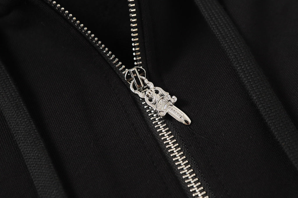 Chrome Hearts Colorful Rhinestone Hoodie - Black Gothic Street Sweatshirt 2608