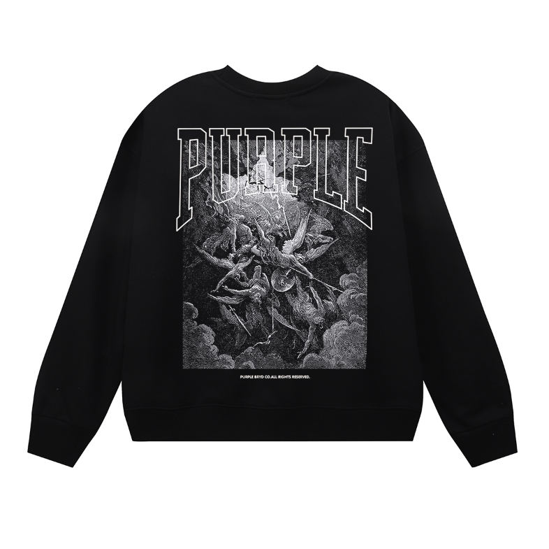 Purple  Men's Long-Sleeve T-shirt Sweatshirt 1152