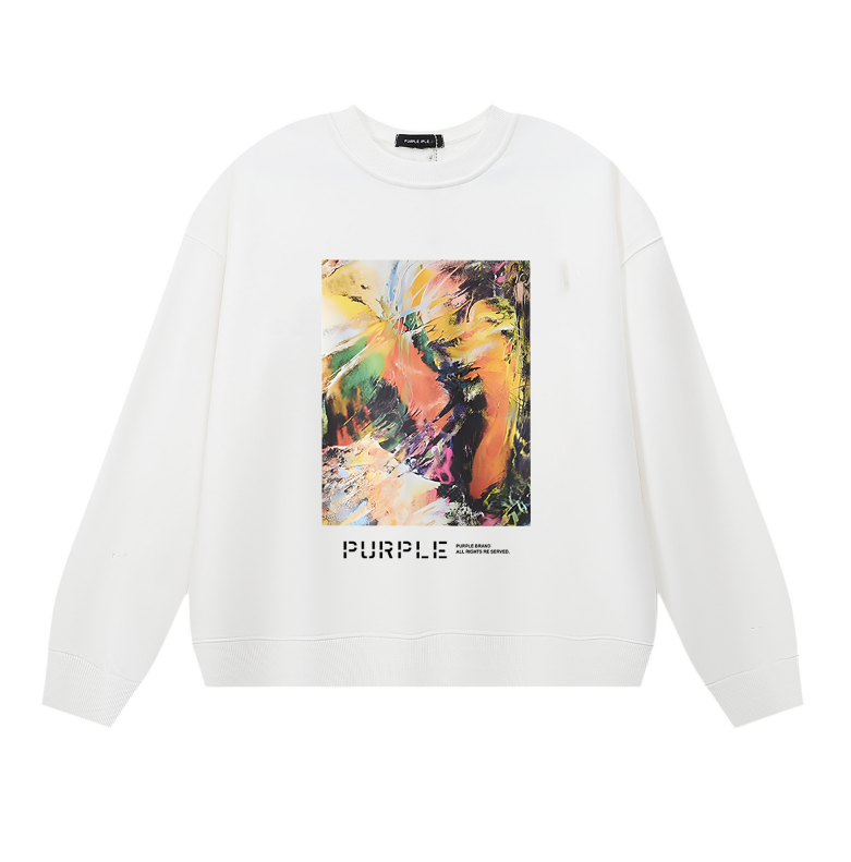 Purple Men's Long-Sleeve T-shirt Sweatshirt 1126