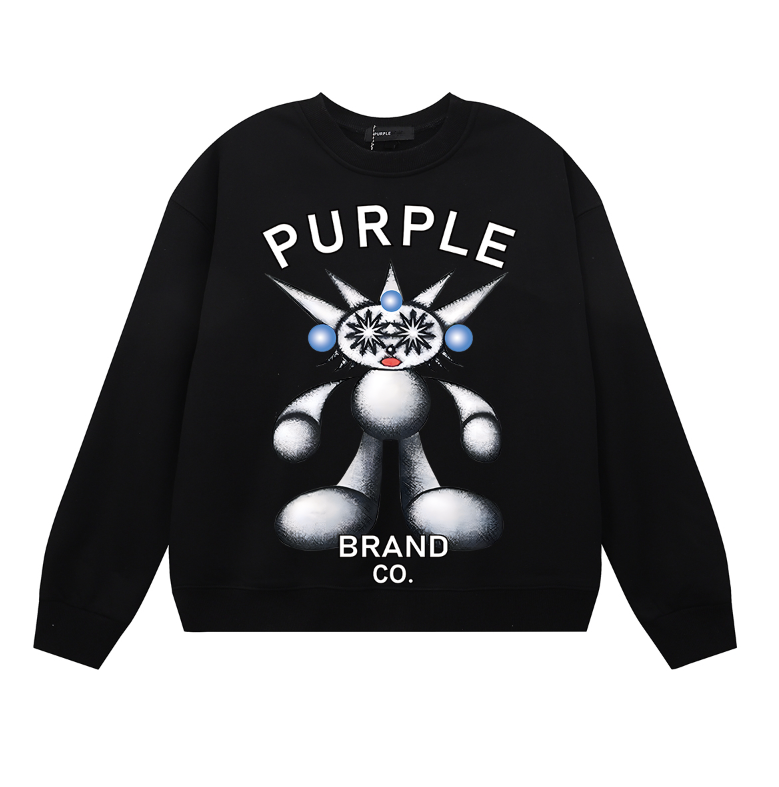 Purple Men's Long-Sleeve T-shirt Sweatshirt 1157