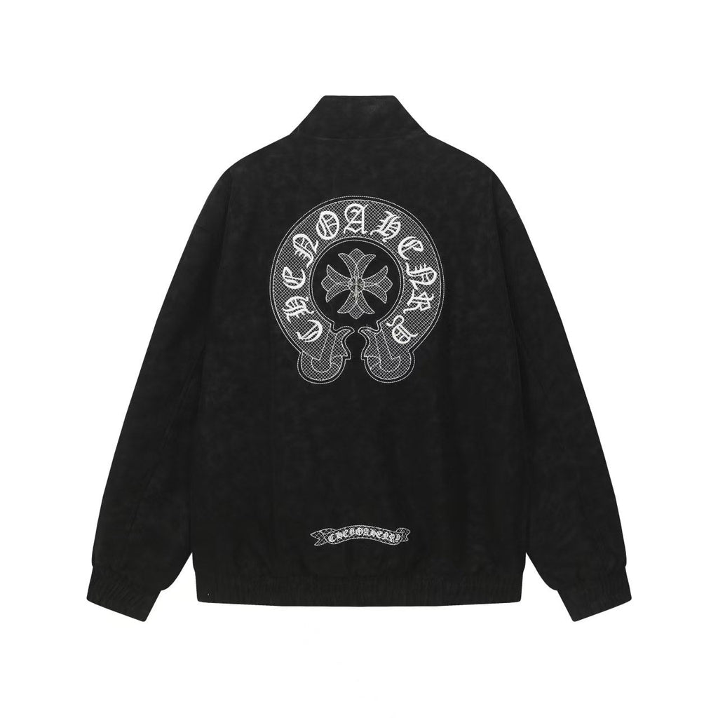 Chrome Hearts Horseshoe Cross Jacket - Black Street Embroidered Coat 8800