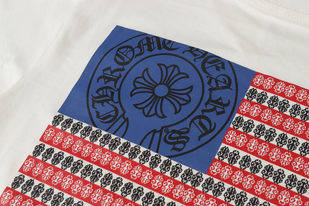 Chrome Hearts Logo Flag Long Sleeve Tee - Black White Gothic Street T-Shirt K2126