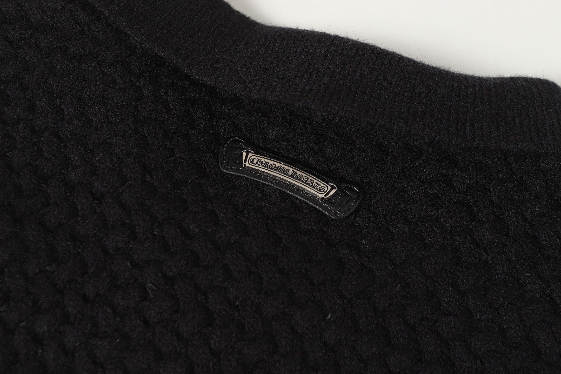 Chrome Hearts Gothic Cross Knit Cardigan - Black Grey Streetwear Jacket 904