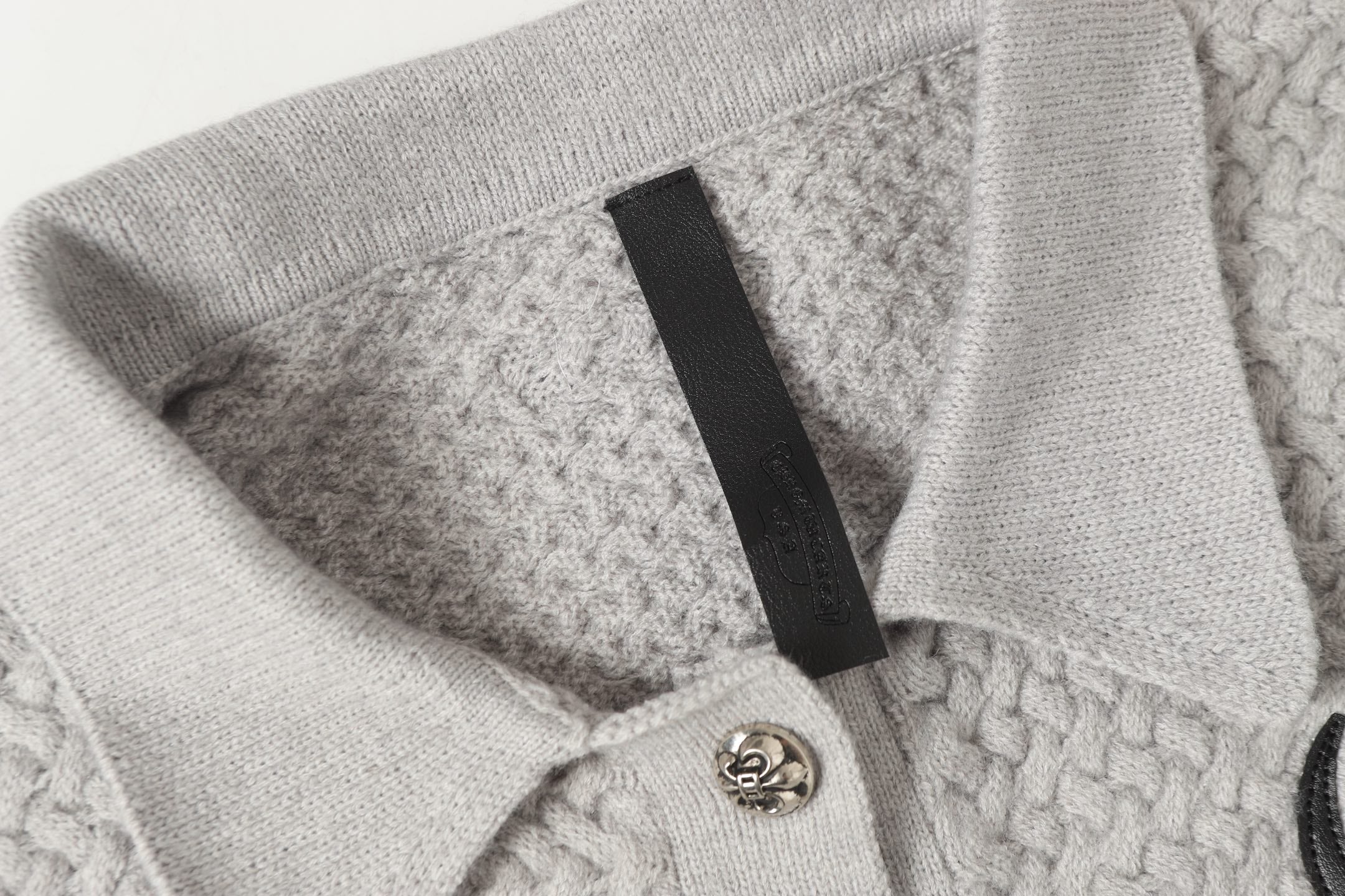 Chrome Hearts Gothic Cross Knit Cardigan - Black Grey Streetwear Jacket 904