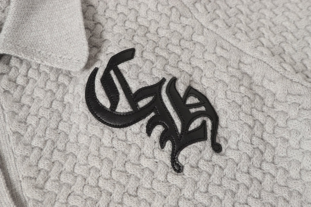 Chrome Hearts Gothic Cross Knit Cardigan - Black Grey Streetwear Jacket 904